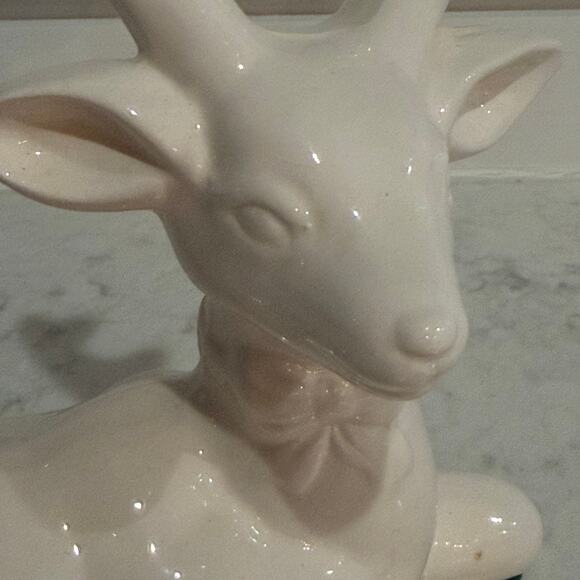 Vintage all white Ceramic Reindeer Taiwan Christmas granny core mcm - Picture 4 of 5